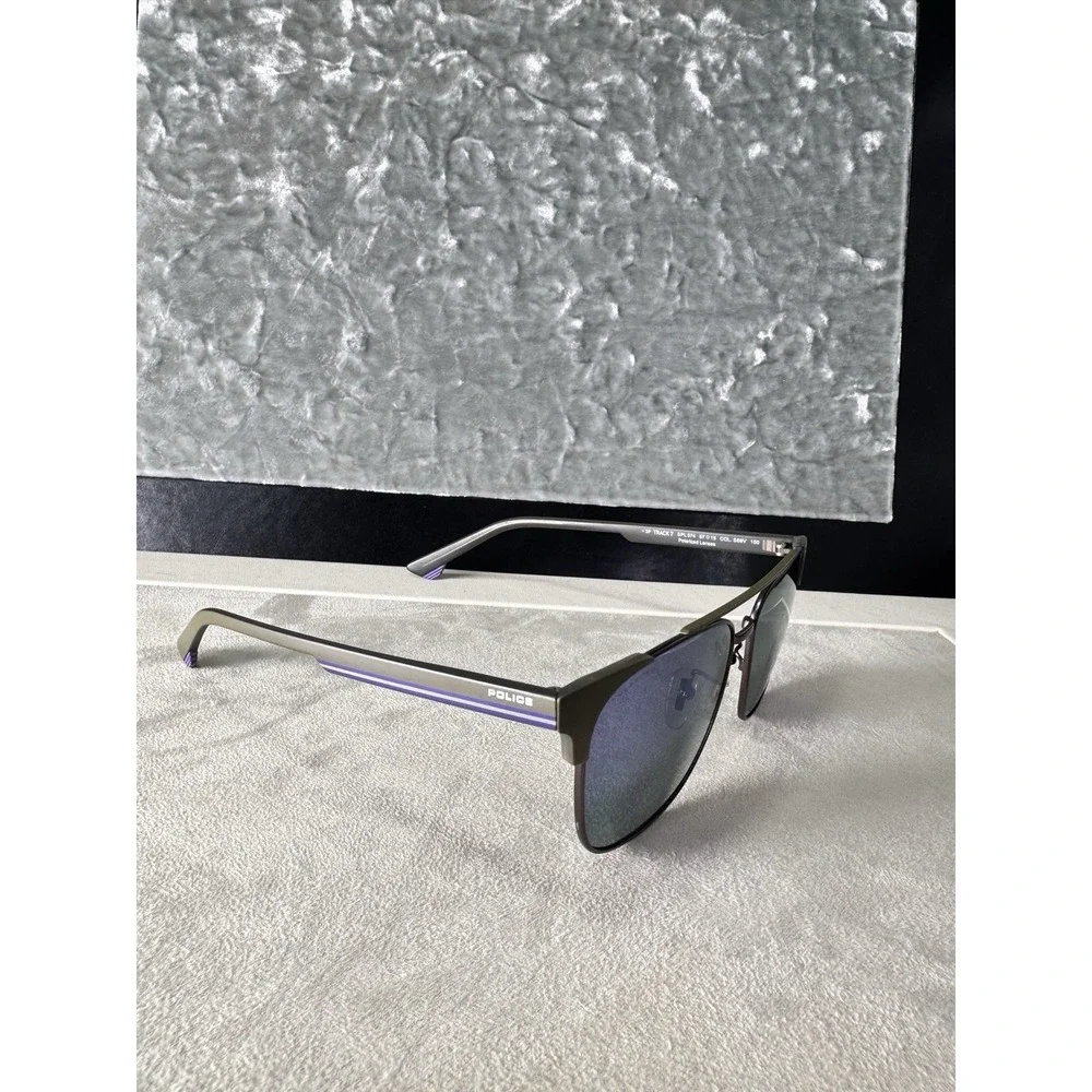 Police Men's Sunglasses SPL574 Track 7 Gray Metal 57-15-150 Standard Polarized M